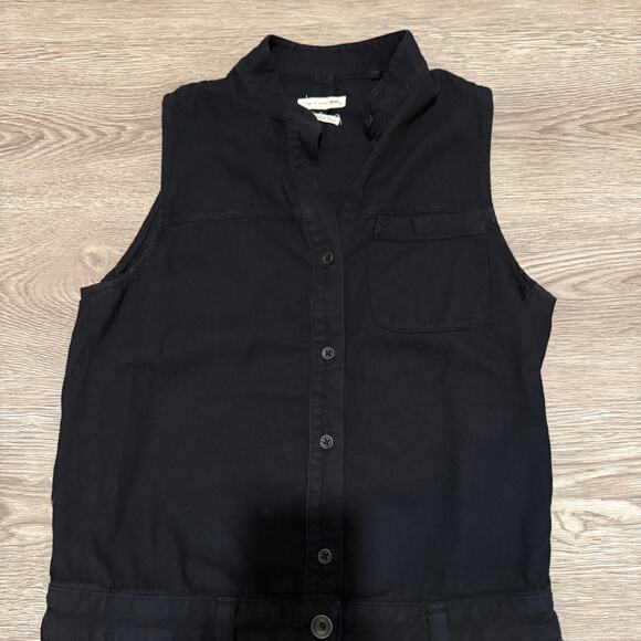 Rag & bone Womens Black Sleeveless Button Romper Back Cutout Chic Designer Small - Picture 5 of 12